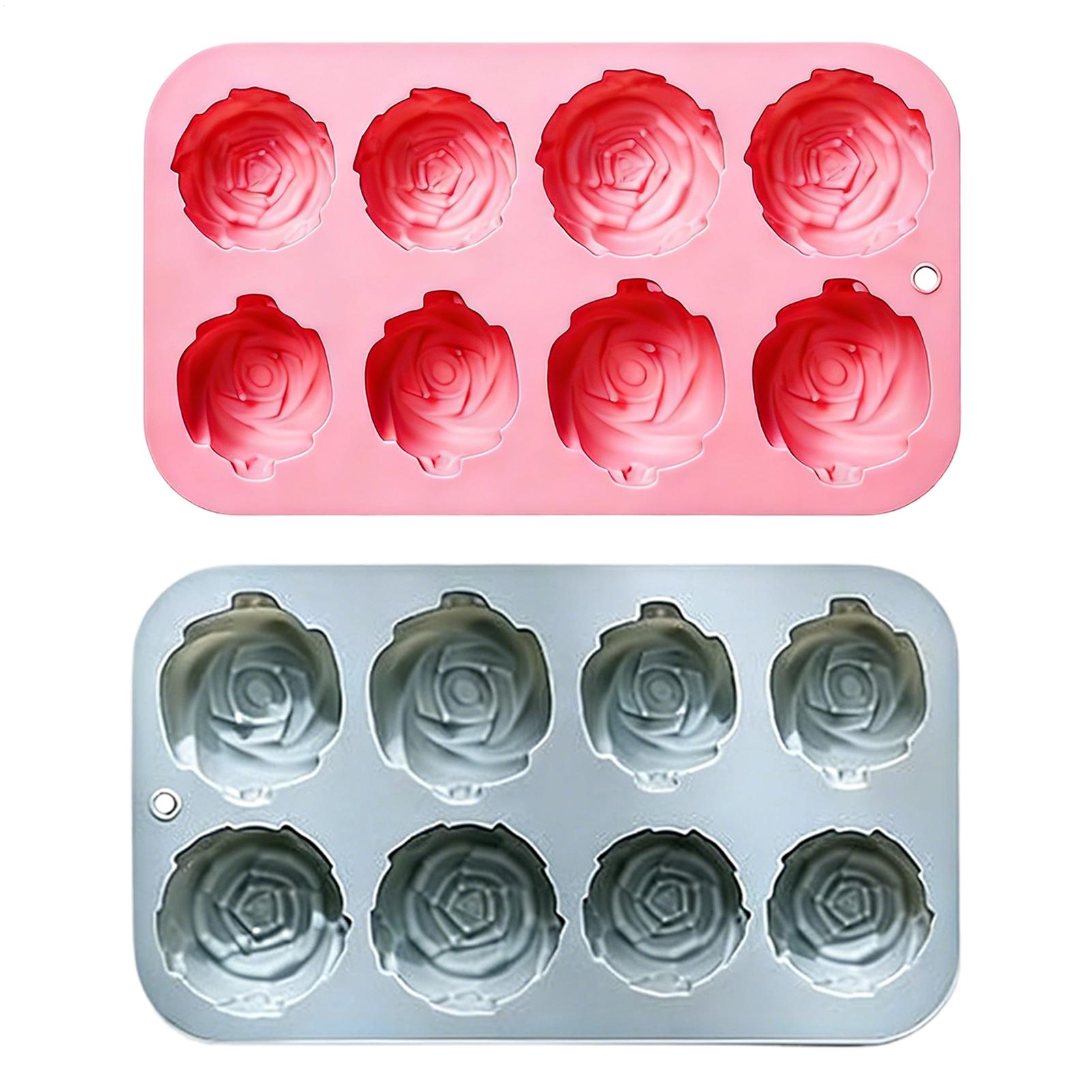 Candle Making Tools - قوالب سيليكون على شكل وردة بـ