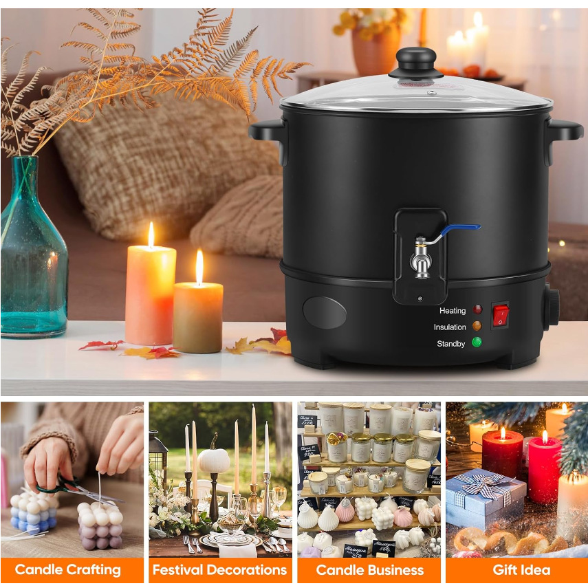 6L صغيرة الشمع Melter البارافي - مراجعة Candle Making Machine وسعره